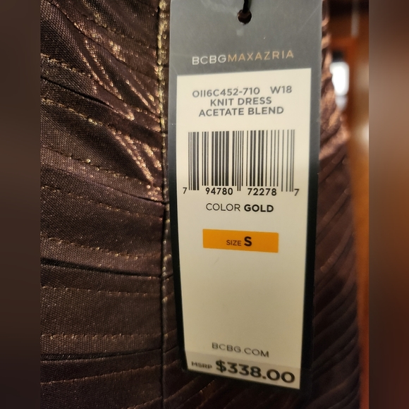 BCBGMaxAzria Metallic Gold Halter Mini Dress - Picture 9 of 14